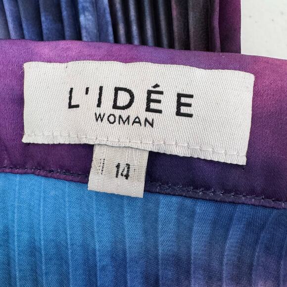 L'IDEE Bisous Pleated High Waisted Trouser Pants Women's 14‎ Galaxy Artsy Unique - Picture 11 of 15